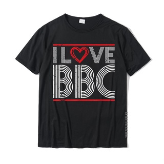 เสื้อยืดผู้ เสื้อยืดผ้าฝ้าย พิมพ์ลายกราฟฟิค I Love BBC เซ็กซี่ สีดํา สําหรับผู้ชาย S-5XL