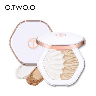 O.TWO.O 2 In 1 เน้น Palette ใบหน้ากระจ่างชิมเมอร์ Contouring เชลล์เน้นเรืองแต่งหน้าสีขาวมุกสีชมพูสีม่วง