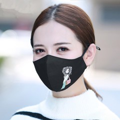 Coolthings หน้ากากกันฝุ่น ผ้าปิดปาก ผ้าปิดจมูก หน้ากากกรองฝุ่น ผ้าฝ้าย PM2.5  สไตล์เกาหลี สกรีนลายการ์ตูนผู้หญิง น่ารัก
