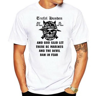 เสื้อยืดผ้าฝ้ายพิมพ์ลายแฟชั่น เสื้อยืดหนัง แขนสั้น พิมพ์ลาย Usmc Us Marines Devil Dog Teufel Hunden Semper Fi Do or Die