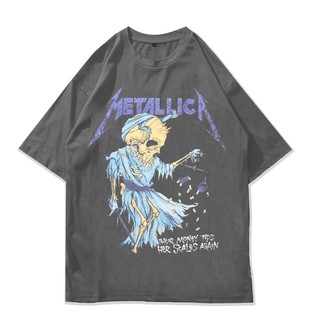 เสื้อยืด โอเวอร์ไซซ์ พิมพ์ลาย Metallica สไตล์วินเทจ