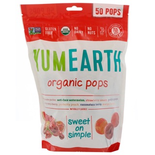 🔥Pre Order🔥สินค้าอเมริกา🇺🇸YumEarth Organic Pops, Assorted Flavors, 50 Pops, 12.3 oz (348.7 g)