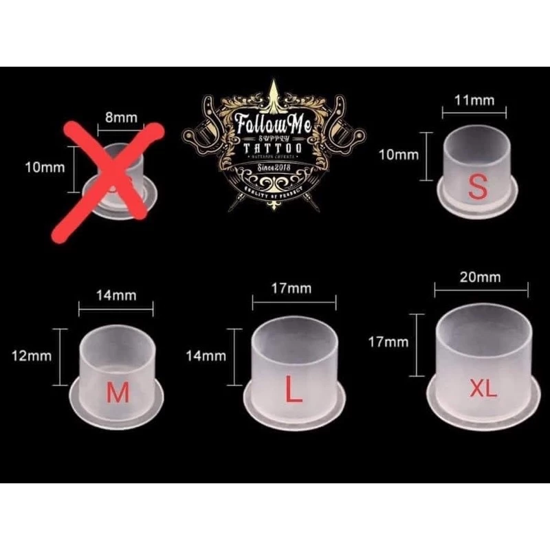 จุกใส่สี ไซต์1,000ชิ้นและแบ่ง 100ชิ้น
