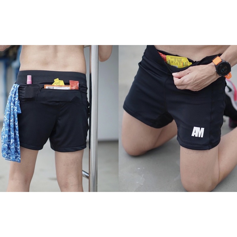 AM ACTIVEWEAR - กางเกงวิ่ง RUNNING 2IN1 + 7 ฟังก์ชั่น มี2 ชั้น พร้อมช่องเก็บของมากถึง 7จุด - รูปที่ 6
