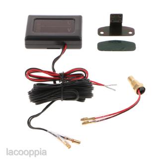 [LACOOPPIA] DC12V-24V เครื่องวัดอุณหภูมิน้ำแบบดิจิตอล LCD สำหรับรถยนต์ พร้อมเซนเซอร์