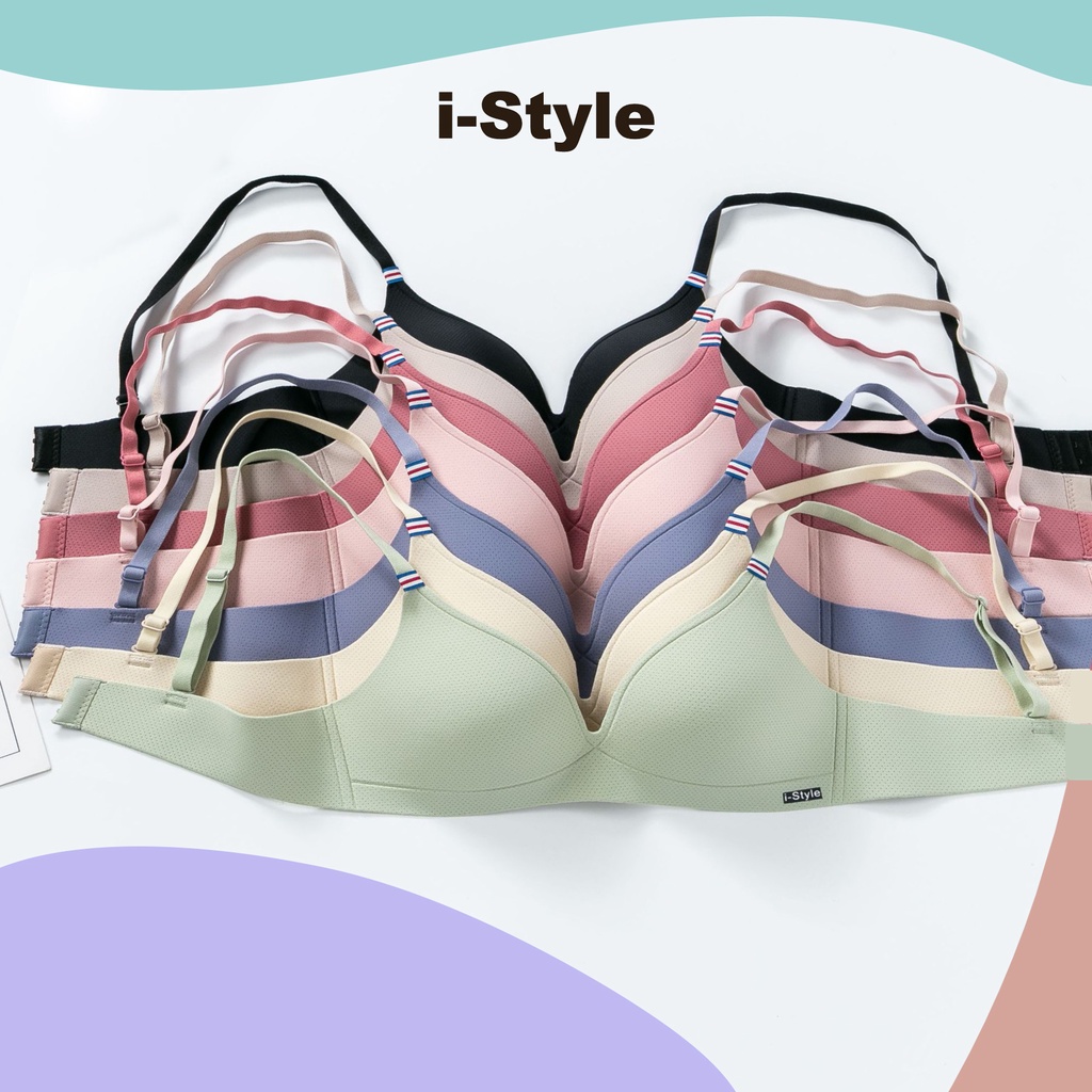 ‼️ ลดพิเศษล้างสต๊อก ‼️  หมดแล้วหมดเลย‼️  i-Style เสื้อชั้นในไร้โครง ฟองบาง ไร้รอยต่อสไตล์อังกฤษ สายสามารถปรับได้ NY05 - รูปที่ 4