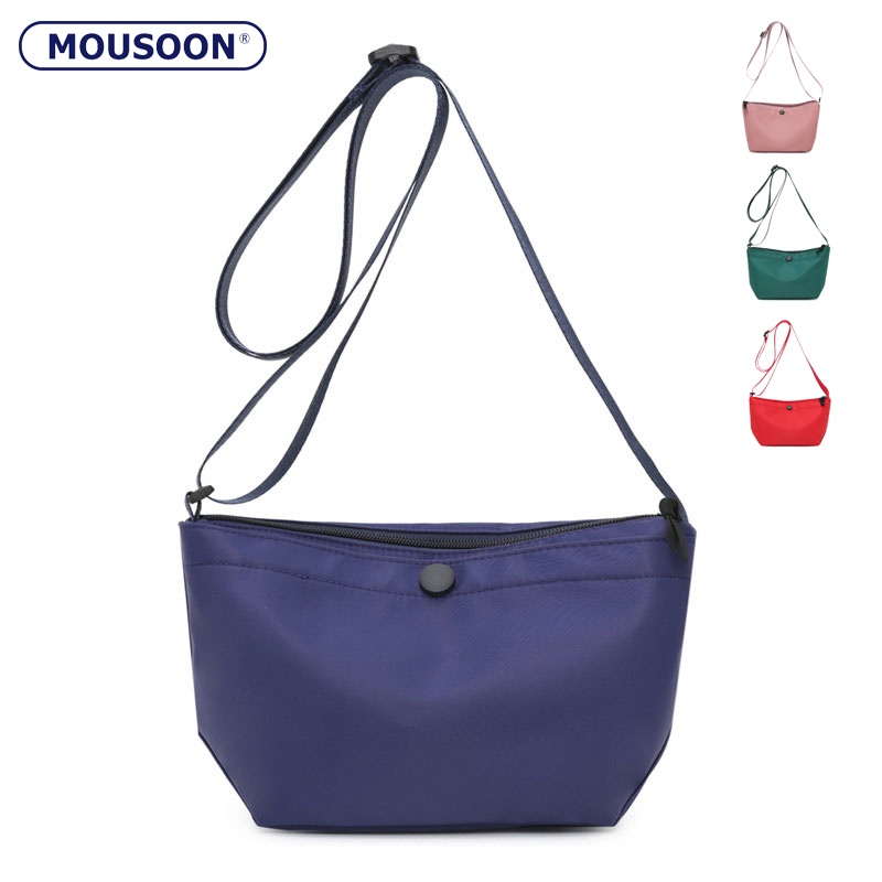 Mousoon กระเป๋าสะพายไหล่ผู้หญิงอินเทรนด์กระเป๋าเดินทางมีสไตล์ผ้าไนลอนกันน้ําน้ําหนักเบาน้ําหนักเบากระเป๋าช้อปปิ้งกลางแจ้งกระเป๋าสะพายข้าง
