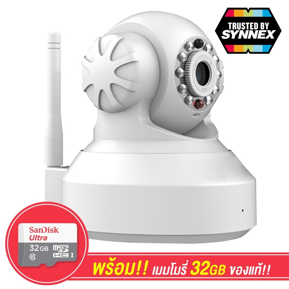 [Free !!!! Micro SD Card] กล้องวงจรปิด IP Camera 960P HD (สีขาว/White) App: YCC365 Plus รุ่น 4218 ฟร