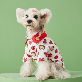 เสื้อเชิ้ตสัตว์เลี้ยง ขนาดเล็ก ขนาดกลาง ลาย Schnauzer Pomeranian Bichon แฟชั่นฤดูร้อน สําหรับสุนัข