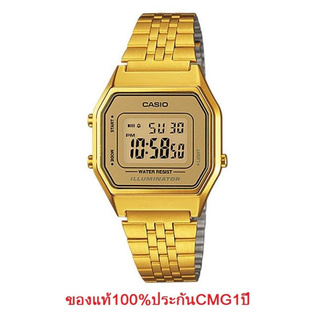 Win Watch shop นาฬิกา Casio รุ่น LA680WGA9DF นาฬิกาข้อมือผู้หญิงสายแสตนเลส สีทอง วินเทจ ดีไซน์ สุดฮิต