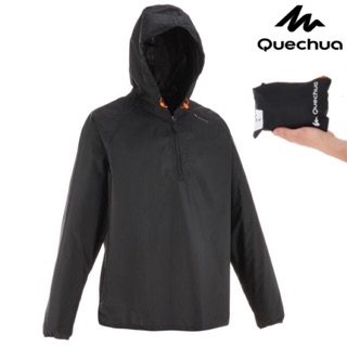 เสื้อแจ็คเก็ตกันฝน/กันน้ำสำหรับผู้ชาย รุ่น RAINCUT (สีดำ) QUECHUA