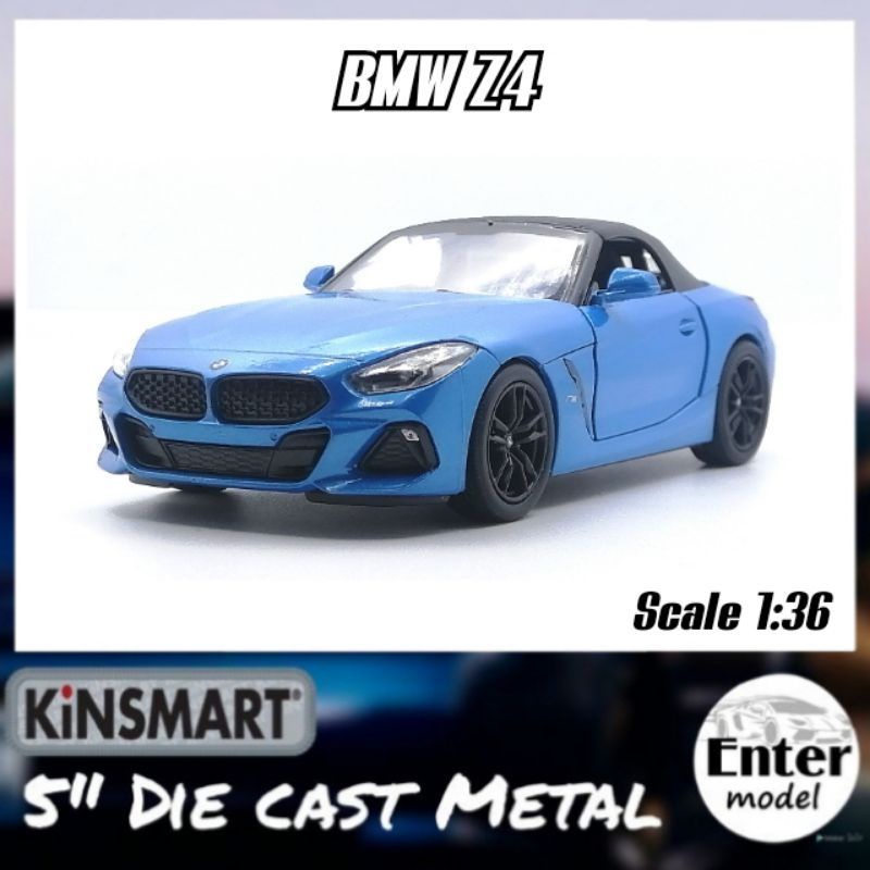 โมเดลรถเหล็ก​ BMW Z4 งาน KINSMART​ ยาว 12.5cm สเกล 1/36 ประตู​เปิด​ได้​มี​ลาน​