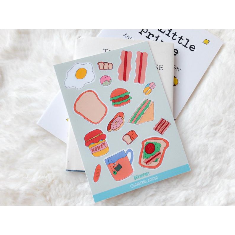 สติ๊กเกอร์ PP เซตอาหารเช้า (Breakfast Set First Series Stickers Sheet PP)