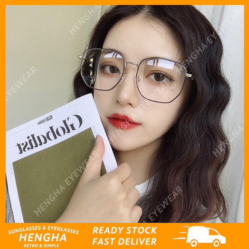 【 hengha 】 【 Ready Stock 】 แว่นตากันแดดแฟชั่นสไตล์เกาหลีสีฟ้า