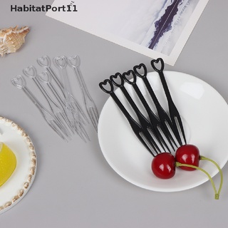 Habitatport ส้อมพลาสติกใส ขนาดเล็ก สําหรับจิ้มผลไม้ เค้ก อาหาร 100 ชิ้น ต่อถุง