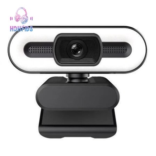 1080P HD Camera with Ring Light Built-in Microphone Auto Focus USB Plug-And-Play Webcam for PC Laptop Desktop