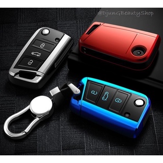 เคสกุญแจรีโมทรถยนต์Volkswagen Folding Key 3 ปุ่ม แบบใหม่ล่าสุด 2020 ออกแบบให้เข้ารูปพอดีดูสวยงาม  ทำด้วยวัสดุคุณภาพด้วย