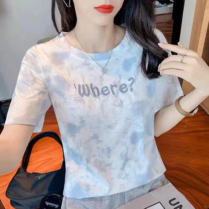 935# New!! เสื้อยืดแฟชั่นผู้หญิงเกาหลี ลายพิมพ์ภาษาอังกฤษ น่ารัก แนวหวานสดวัยรุ่นใส่น่ารักมาก คอกลมแขนสั้น