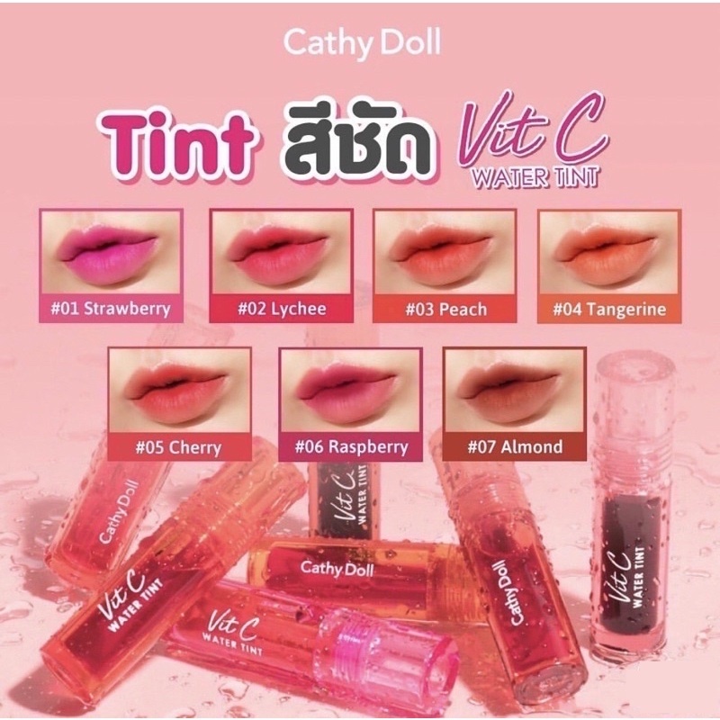 Vit C vitc ลิปจุ่ม ลิปสติก ลิป Cathy Doll Vit C Water Tint ทินท์น้ำแร่ ทินท์ ทิ้นท์ ลิปวิทซี ลิปน้ำแ