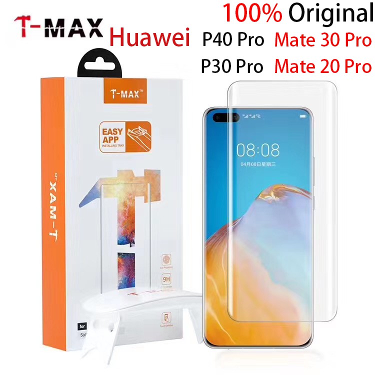 T-Max Full Curved Liquid UV T-Max กระจกนิรภัยสําหรับ Huawei Mate 60 50 40 30 20 Pro P60 P50 P40 P30 