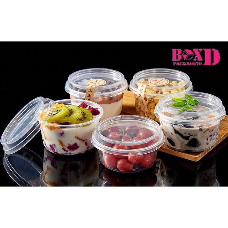 กระปุกฝาล็อค  ถ้วยฝาล็อค พลาสติก PP ใส่คุกกี้ กล่องใส่อาหาร ขนมหวาน 360-500 ML แพค 20 ใบ pvc51