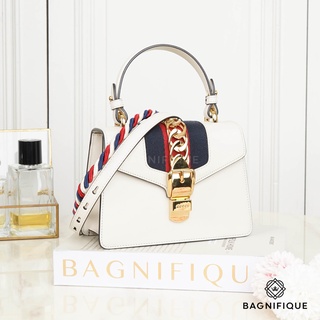 GUCCI SYLVIE TOP HANDLE IN WHITE