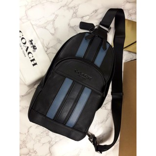 COACH HOUSTON SLING PACK WITH VARSITY STRIPE