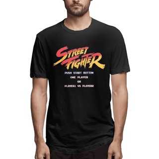 [S-5XL]ขายดี เสื้อยืดคอกลม ผ้าฝ้าย พิมพ์ลาย Street Fighter Start Screen 8Bit Pixel KMogfi37COcbck47 สร้างสรรค์ สําหรับปา