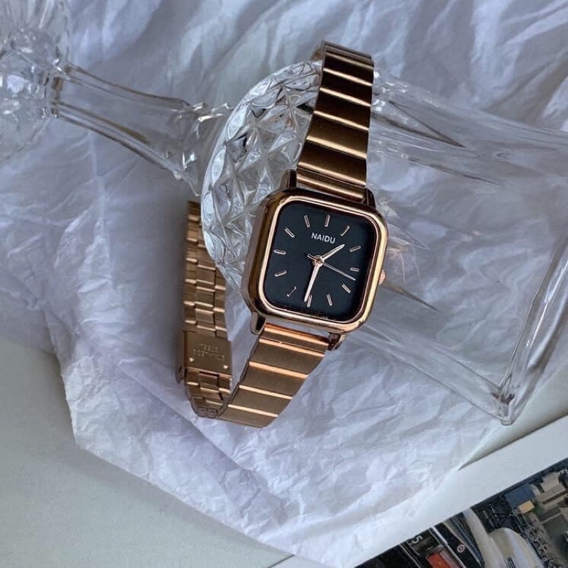 [มีของพร้อมส่ง] นาฬิกาข้อมือผู้หญิง NAIDU สวยครบจบในเรือนเดียว สายปรับเลื่อนได้