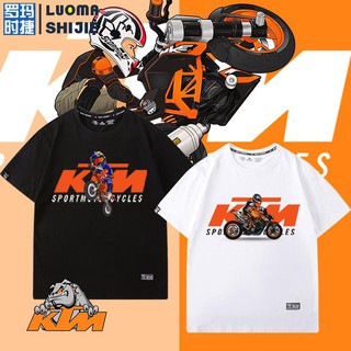 เสื้อยืด แขนสั้นชาย ins tide Ktm ทีมรถจักรยานยนต์ชุดแข่ง heavy locomotive off-road เสื้อยืดแขนสั้นชายหลวมสไตล์ฮ่องกง