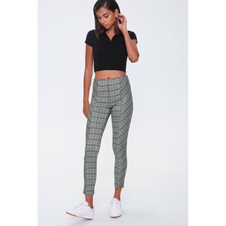 Plaid Skinny Ankle Pants