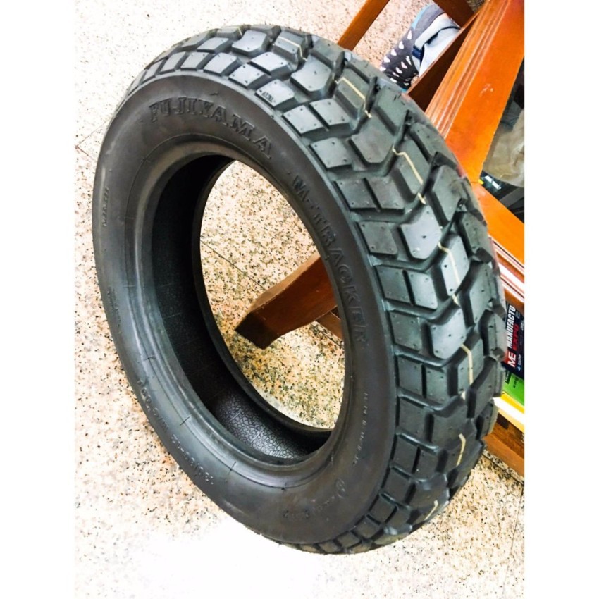 ยางกึ่งวิบากขนาด 120/80-12 ลาย M Traker หนึบ เข้าโค้งดี ไม่มีลื่น ยี่ห้อ FUJIYMA ลาย M Traker 120/80