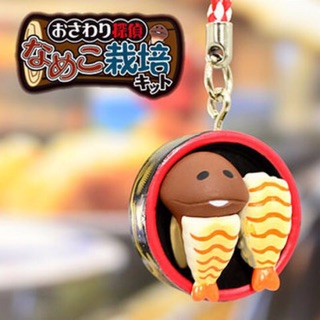 แท้ 100% จากญี่ปุ่น พวงกุญแจ สายเชือก เห็ดนาเมโกะ Nameko Tokyo Edomae-Style Sushi Lmited Osawari Tantei Cell Phone Strap