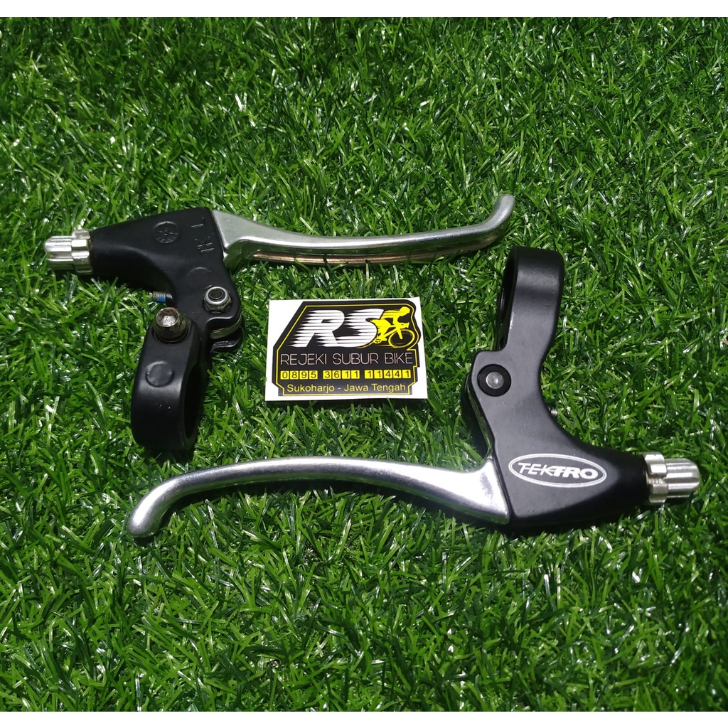 มือเบรค TEKTRO MTB Hybrid ด้ามเบรคจักรยานพับ Silver TKMR 385 ด้ามยาวอลูมิเนียม