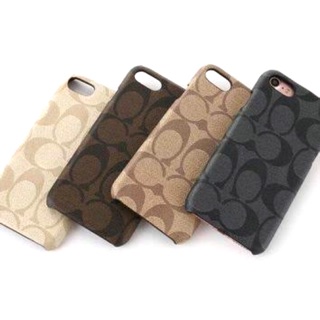 เคส Coach หนัง รุ่น Signature ครีม น้ำตาล ไม้ ดำ