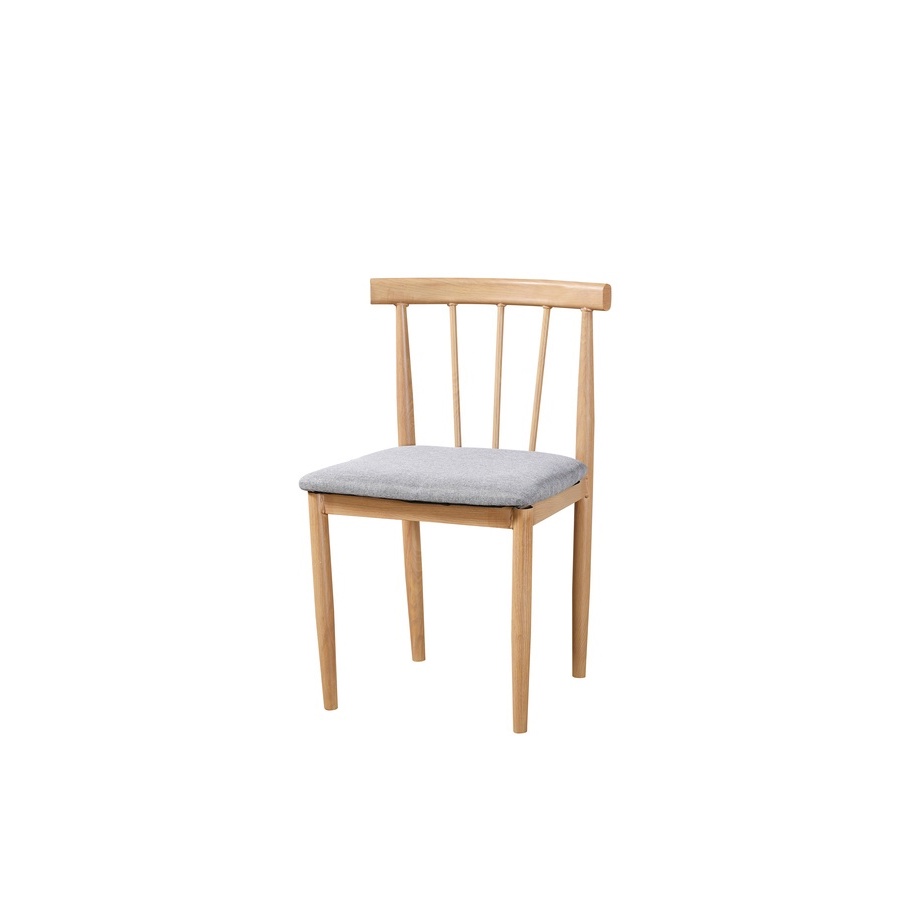 GlobalHouse DELICATO เก้าอี้รับประทานอาหาร รุ่น HO-LWDGY ขนาด 44x45x74 ซม. ลายไม้+เบาะสีเทาเข้ม สินค้าของแท้คุณภาพดี
