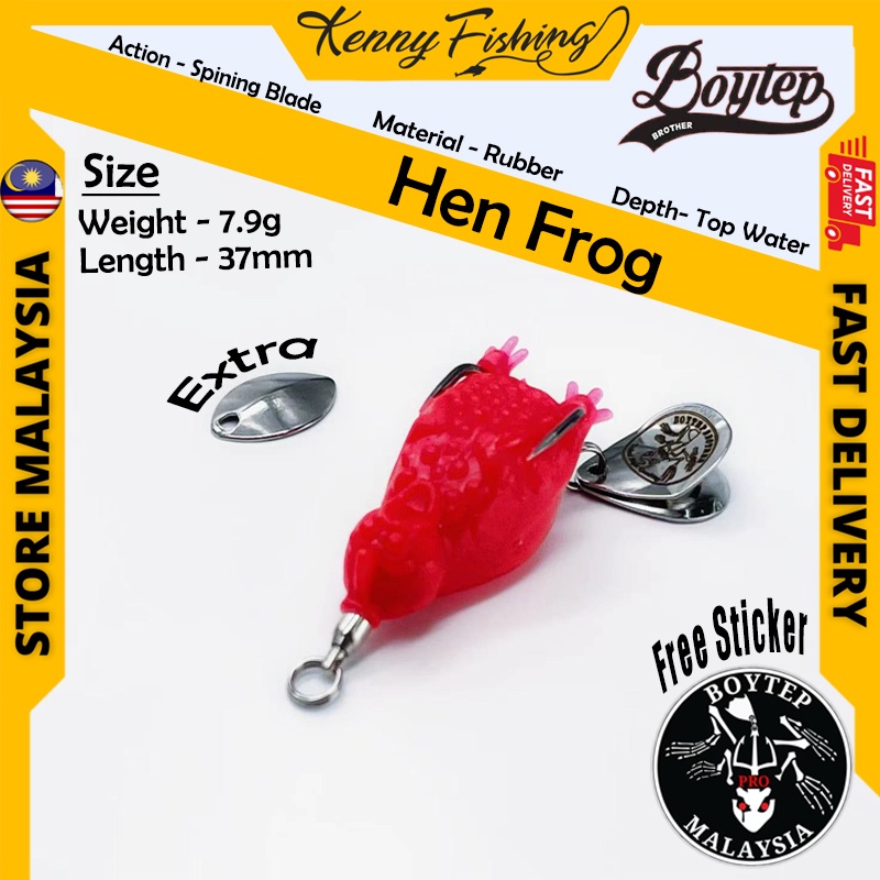 Boytep Soft Frog Hen Frog 3.7ซม./7.9กรัม ดับเบิ้ลสปินเนอร์ ผลิตใน AYAM