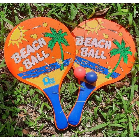 ไม้ปิงปอง​ ชายหาด (เป็นชุด)​ Beach​ ball​ Racket​ สีสะท้อนแสง