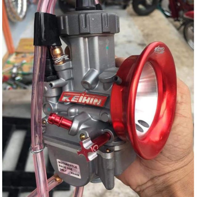 ปากแตรสั้นทรงสนาม คาร์บูเคเหลี่ยม เคเหลี่ยมฝาดำ 24 28 30มม. คาบู N Pro สีสันสวย งานอลูมิเนียม CNC น้