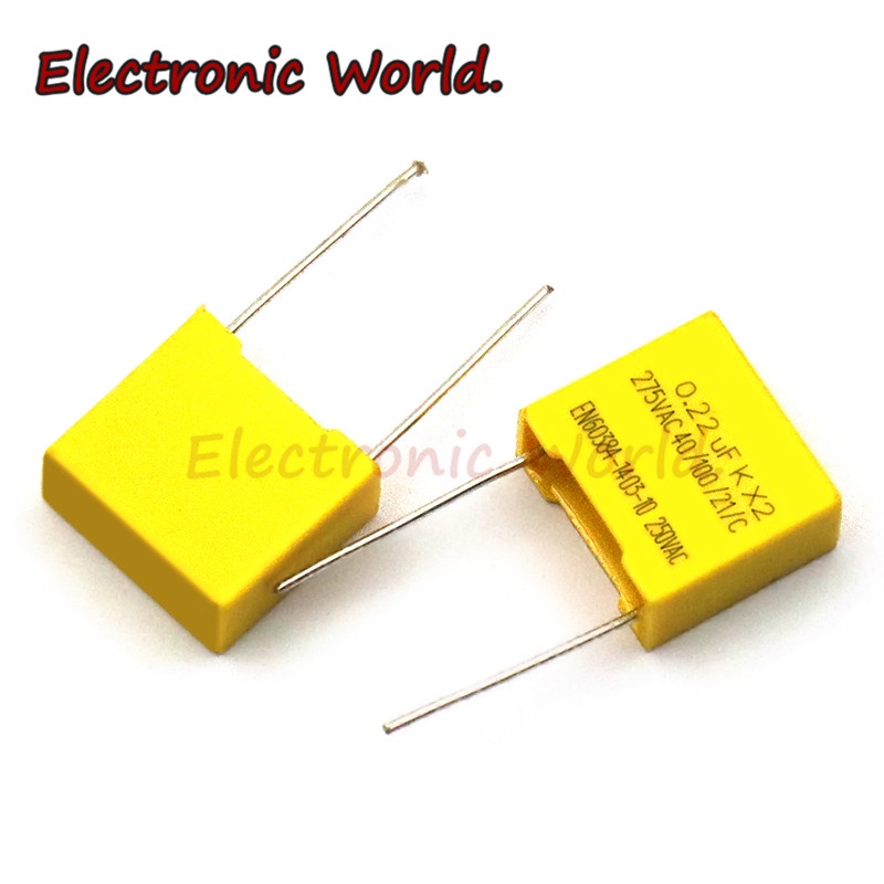10 X2 ตัวเก็บประจุความปลอดภัย 10 มม. 275VAC 275V 0.01 UF 0.022 UF 0.033 UF 0.047 UF 0.1 0.15 UF 0.22