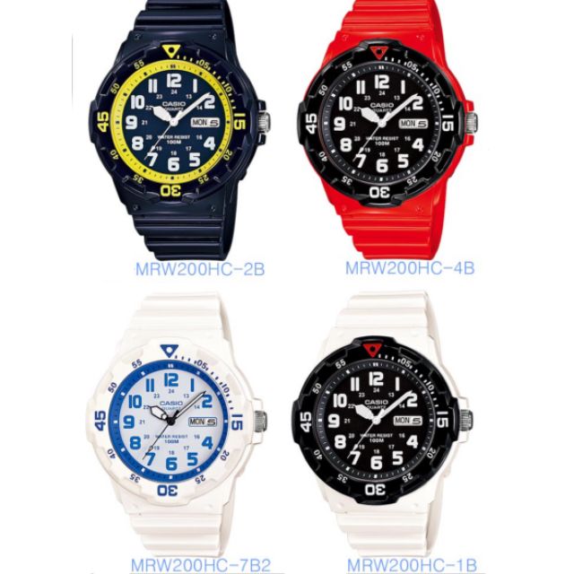 นาฬิกาข้อมือผู้ชาย CASIO สายเรซิ่น รุ่น MRW200HC 👉 ของแท้💯% 👈