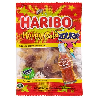 ฮาริโบ้กัมมี่กลิ่นโคล่าผสมเลมอน 80กรัม Haribo Gummy Cola Flavor with Lemon 80g.