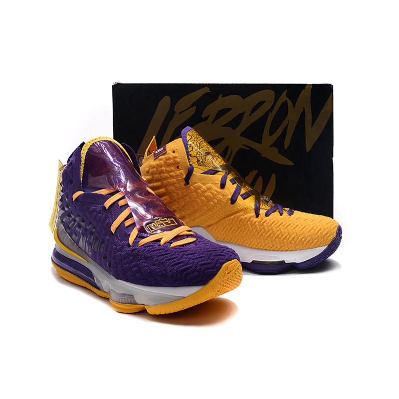 Original Men's Nike 17 'Lakers' Basketball Mandarin duck shoes | Shopee Thailand