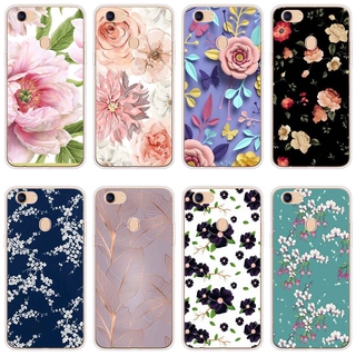 OPPO A39 A57 Reno 2 A12 A83 F5 F7 A73 Case TPU Soft Silicon Protecitve Shell Phone casing Cover vintage flower backgrounds