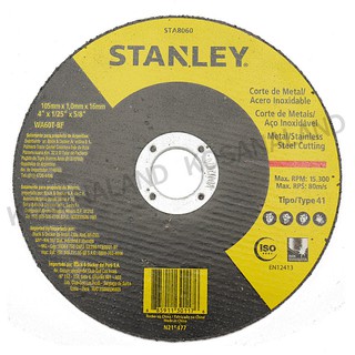 Stanley ใบตัด แผ่นตัด เหล็ก / สแตนเลส 4 นิ้ว หนา 1 มม. รุ่น STA8060 - แผ่นตัดเหล็ก ( Cutting Wheel )