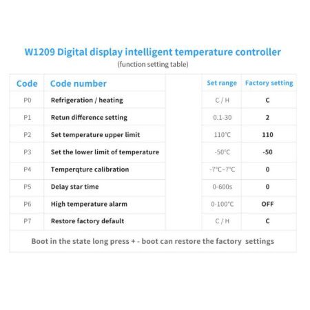 XH-W1209 ตัวควบคุมอุณหภูมิ พร้อมจอแสดงผล 7 Segment สีแดง DC12V+ntc เซนเซอร์ - รูปที่ 7