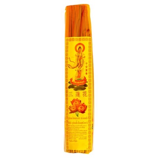 ✨นาทีทอง✨ 3 ดอกบัว ธูปหอมโชคลาภสั้น 200กรัม 3 Lotus Short Size Chinese Incense Stick 200g