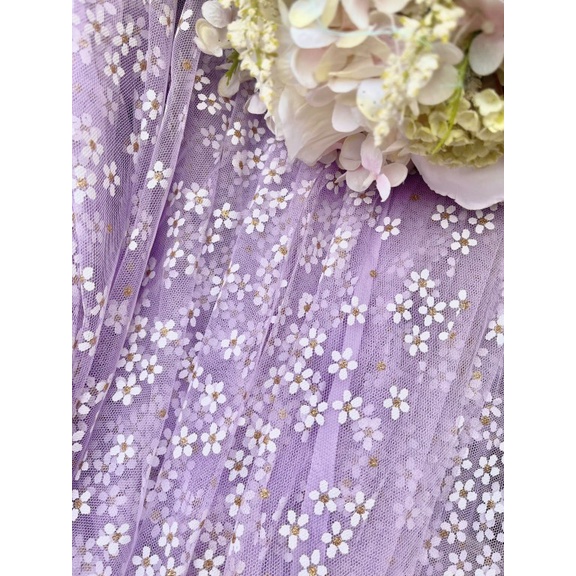 🔥เติม🔥 ผ้ามุ้ง ผ้าตาข่าย ฉากถ่ายสินค้า พร๊อพถ่ายสินค้า ลายดอกเดซี่ หน้ากว้าง 150Cm ผ้าเมตร ราคาต่อหลา มุ้งเดซี่ ซากุระ - รูปที่ 3