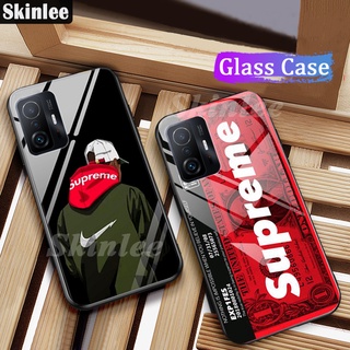 เคสโทรศัพท์ For Xiaomi MI 11T Pro Case Design Tempered Glass Back Cover Shockproof Mirror Casing for MI 11T Pro