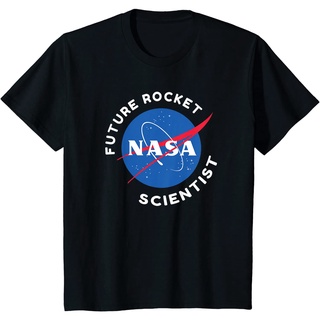 เสื้อยืดผ้าฝ้ายพรีเมี่ยม เสื้อยืด พิมพ์ลายจรวดนักวิทยาศาสตร์ NASA